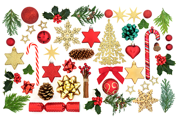 Image showing Christmas Collection of Flora and Decorations