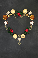 Image showing Abstract Christmas Heart Wreath Decoration 