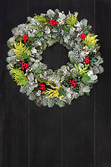 Image showing Winter and Christmas Spruce Fir Wreath