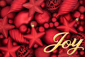Image showing Christmas Joy Abstract Red Bauble Background
