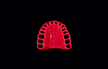 Image showing model of human gums without teeth isolated on black