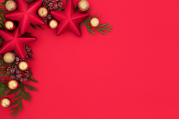 Image showing Traditional Festive Christmas Background Border