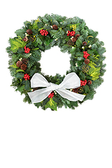 Image showing Natural Winter Greenery Christmas Wreath