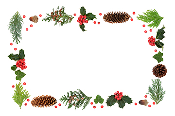 Image showing Festive Winter Solstice and Christmas Background Border 