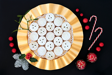 Image showing Christmas Mince Pies and Decorations