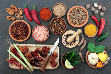 Image showing Herbs and Spices Collection for Gourmet Cooking