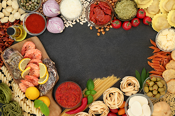 Image showing Mediterranean Food Ingredients for a Healthy Diet