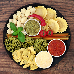 Image showing Traditional Italian Healthy Pasta Ingredients 