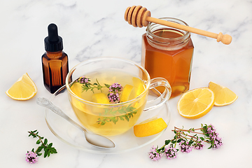Image showing Healing Thyme Hot Drink for Cold and Flu Virus