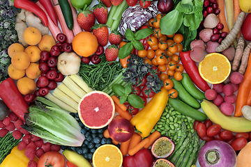 Image showing Large Collection of Fruit and Vegetables High in Antioxidants
