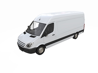 Image showing White Commercial Delivery Truck isolated on a White Background