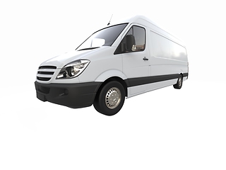 Image showing White Commercial Delivery Truck isolated on a White Background