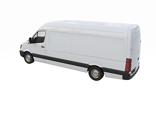 Image showing White Commercial Delivery Truck isolated on a White Background