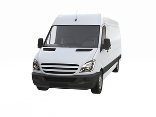 Image showing White Commercial Delivery Truck isolated on a White Background