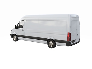 Image showing White Commercial Delivery Truck isolated on a White Background