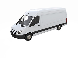 Image showing White Commercial Delivery Truck isolated on a White Background