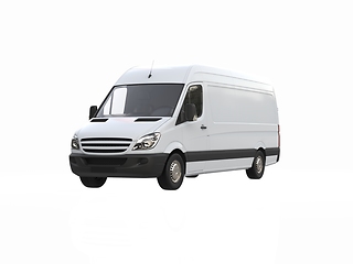 Image showing White Commercial Delivery Truck isolated on a White Background