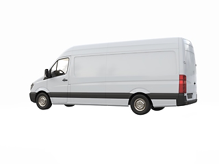 Image showing White Commercial Delivery Truck isolated on a White Background