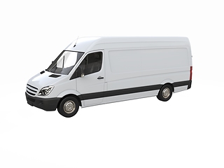 Image showing White Commercial Delivery Truck isolated on a White Background