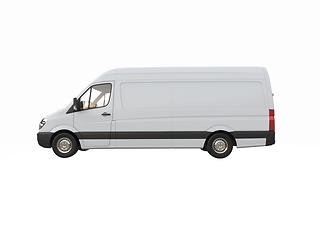 Image showing White Commercial Delivery Truck isolated on a White Background