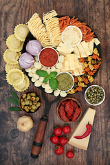 Image showing Healthy Mediterranean and Italian Food Ingredients 