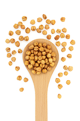 Image showing Healthy Spicy Chickpeas in a Spoon