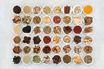 Image showing Large Collection of Traditional Chinese Herbal Medicine