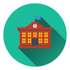 Image showing Flat design icon of School building in ui colors