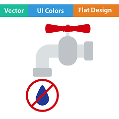 Image showing Water faucet with dropping water icon