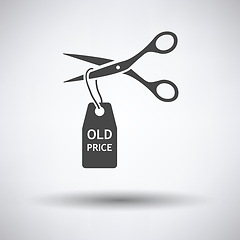 Image showing Scissors cut old price tag icon