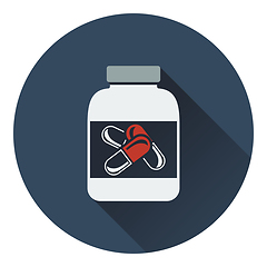 Image showing Icon of Fitness pills in container 