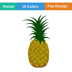 Image showing Flat design icon of Pineapple