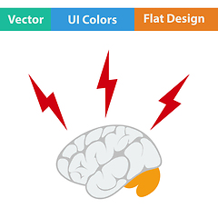 Image showing Flat design icon of Brainstorm