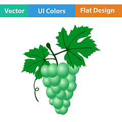 Image showing Flat design icon of Grape