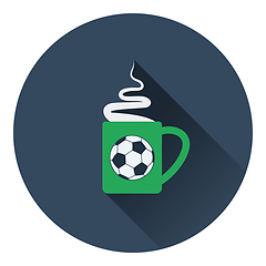 Image showing Football fans coffee cup with smoke icon