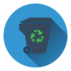 Image showing Garbage container with recycle sign icon