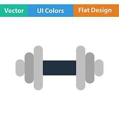 Image showing Flat design icon of Dumbbell