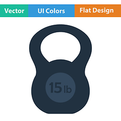 Image showing Flat design icon of Kettlebell 