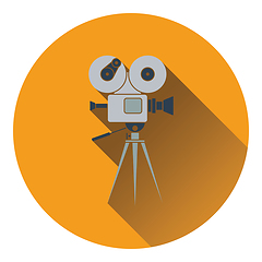 Image showing Retro cinema camera icon