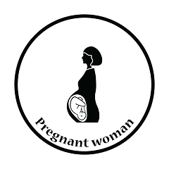 Image showing Pregnant woman with baby icon