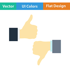 Image showing Flat design icon of Like and dislike