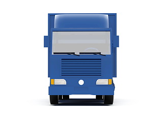 Image showing Blue Toy Commercial Delivery Truck on a White Background