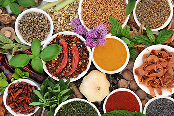 Image showing Herb and Spice Colourful Abstract Background 