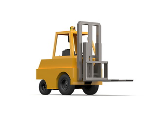 Image showing 3d Lowpoly Icon Forklift Truck Loader Cartoon Style Isolated on 