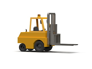 Image showing 3d Lowpoly Icon Forklift Truck Loader Cartoon Style Isolated on 