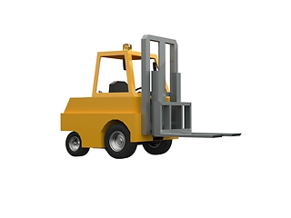 Image showing 3d Lowpoly Icon Forklift Truck Loader Cartoon Style Isolated on 