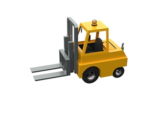 Image showing 3d Lowpoly Icon Forklift Truck Loader Cartoon Style Isolated on 