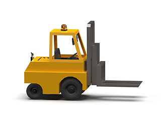 Image showing 3d Lowpoly Icon Forklift Truck Loader Cartoon Style Isolated on 