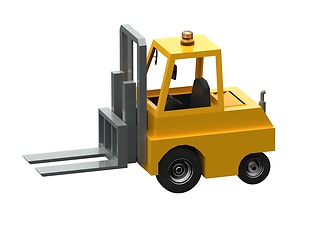 Image showing 3d Lowpoly Icon Forklift Truck Loader Cartoon Style Isolated on 