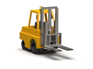 Image showing 3d Lowpoly Icon Forklift Truck Loader Cartoon Style Isolated on 